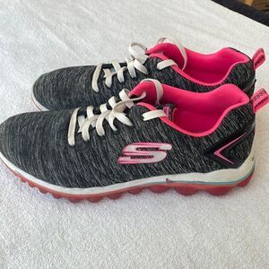 Sketchers sketch air athletic sneakers gray black & pink size women’s 8